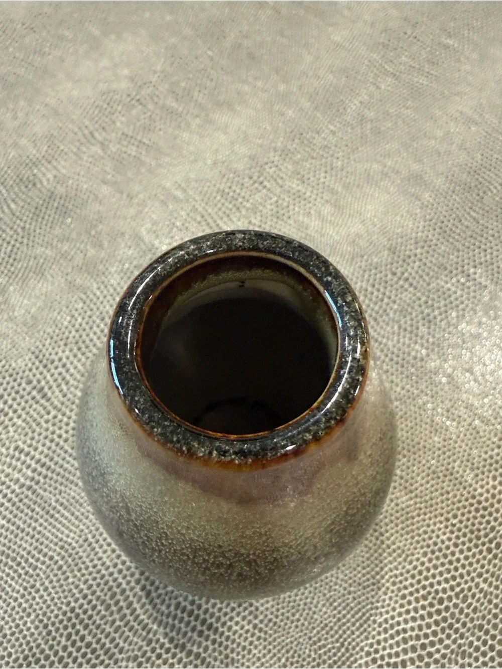 Mid-Century Modern Style Ceramic Mini Vase in Gradient Brown Tones